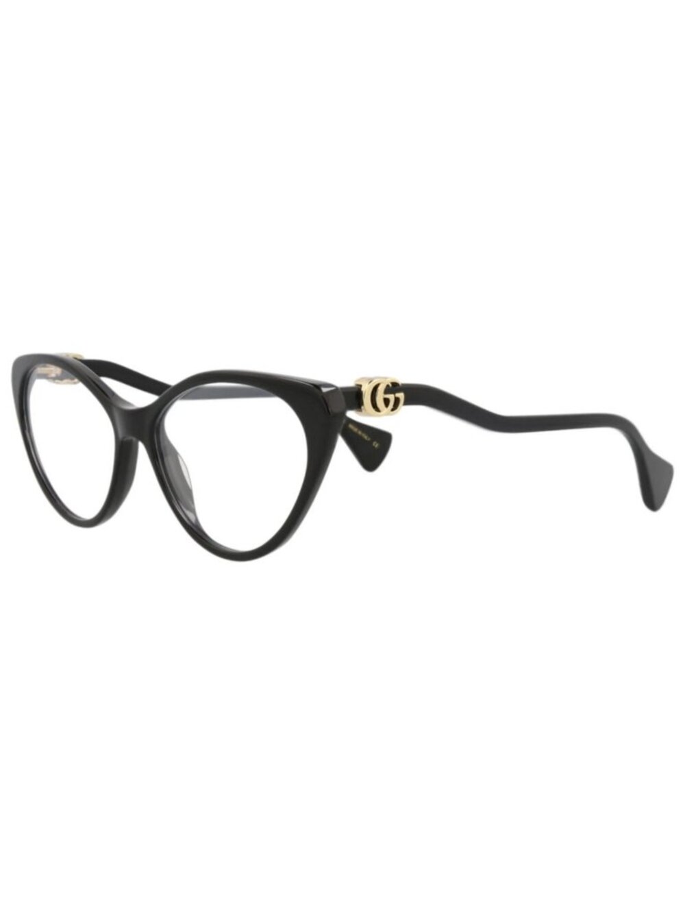 New Gucci Women's Eyeglasses Cat Eye Acetate Frame Black Black Transparent